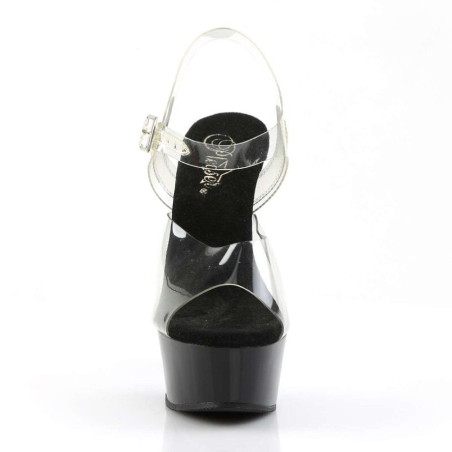 High Heels Pleaser | Pleaser Delight-608 Clear/Black