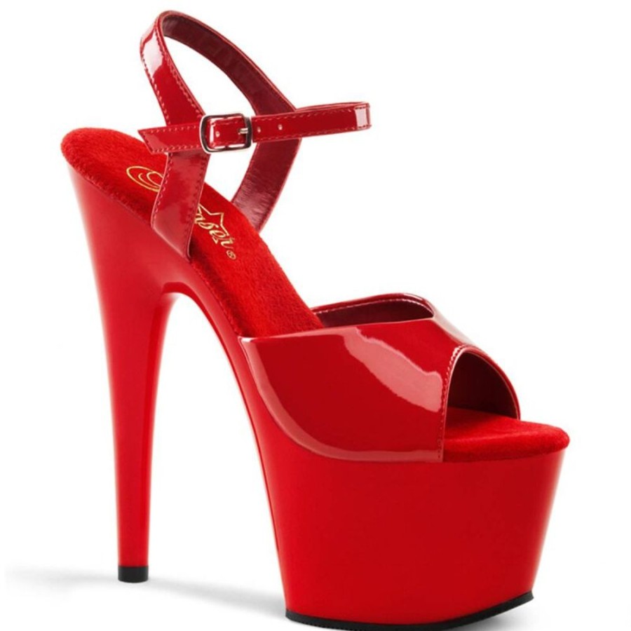 High Heels Pleaser | Pleaser Adore-709 Plateau Sandalettes Red