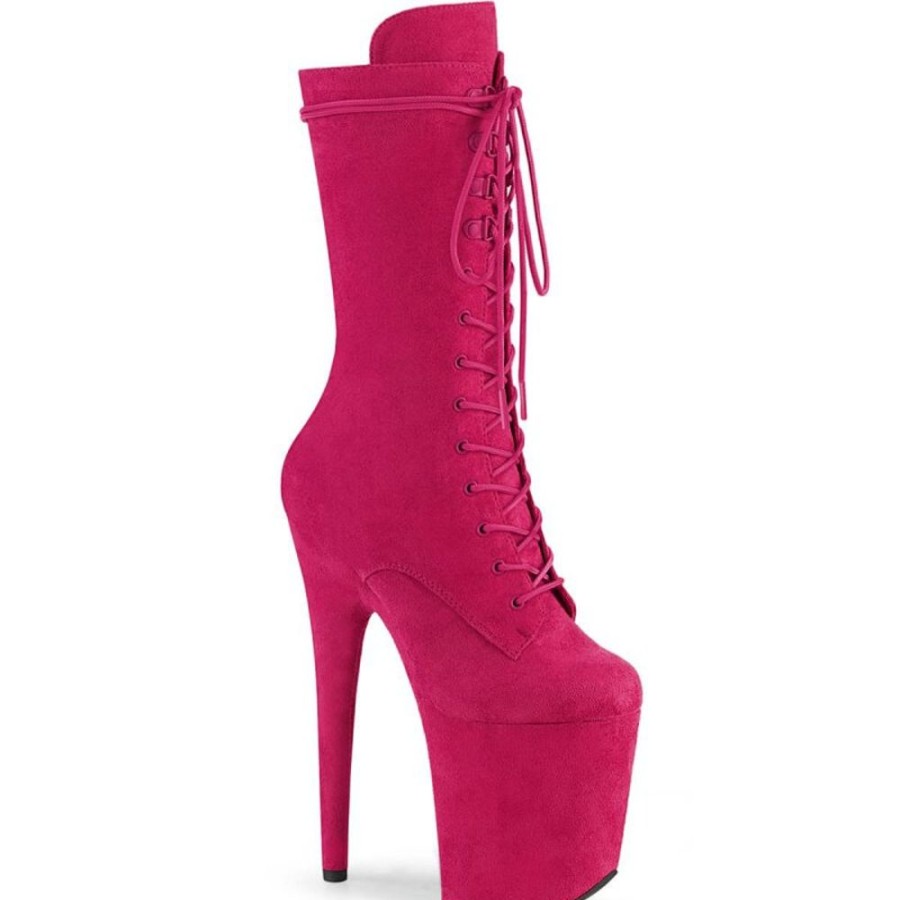 High Heels Pleaser | Pleaser Flamingo-1050Fs Plateau Ankle Boots Faux Suede Pink