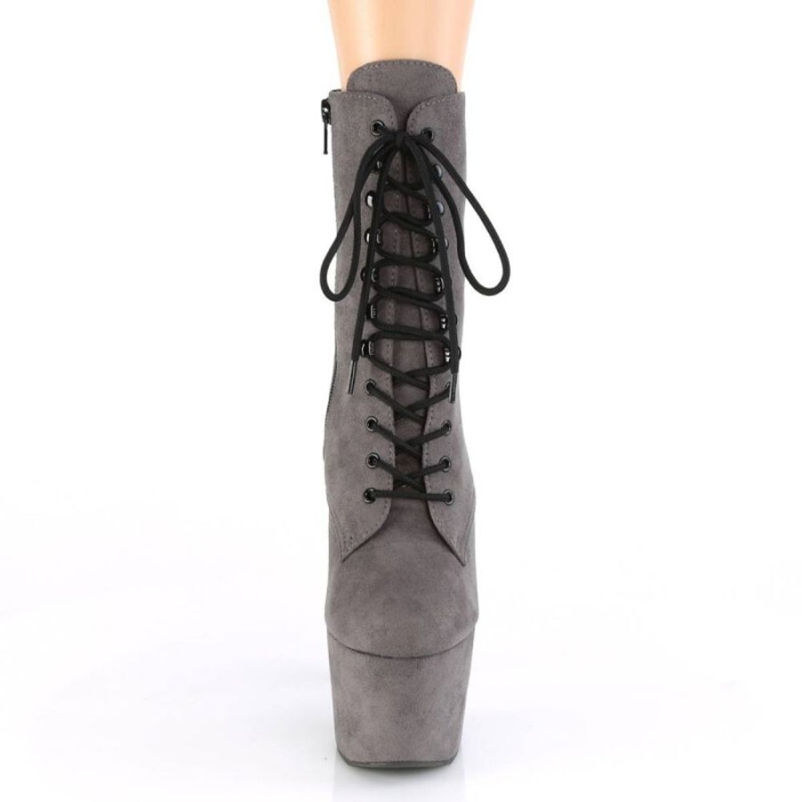 High Heels Pleaser | Pleaser Adore-1020Fs Plateau Ankle Boots Faux Suede Grey