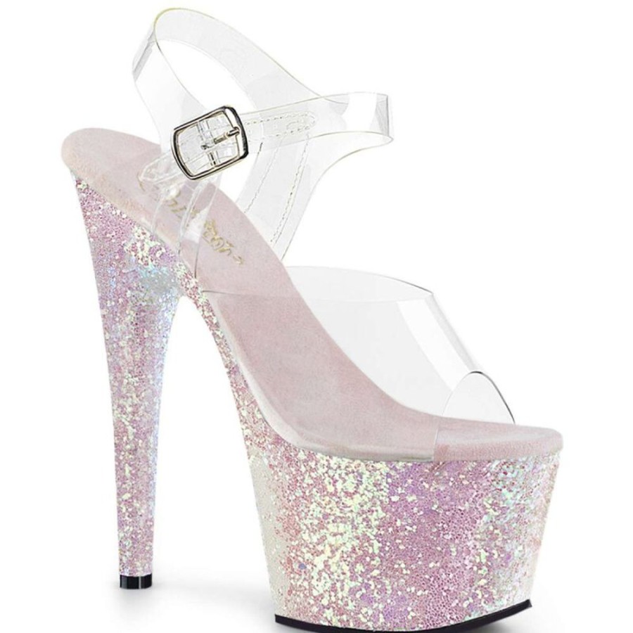 High Heels Pleaser | Pleaser Adore-708Lg Clear/Opal Multi Glitter