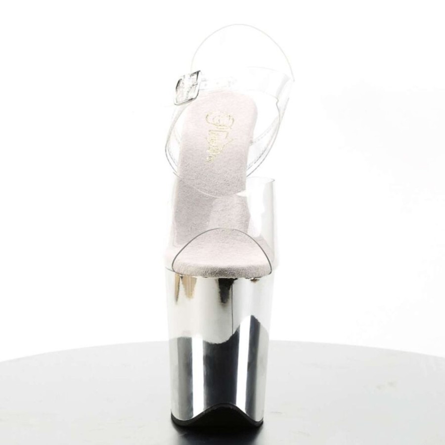 High Heels Pleaser | Pleaser Flamingo-808 Clear/Silver Chrome