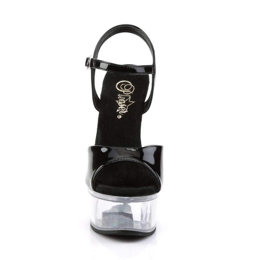 High Heels Pleaser | Pleaser Captiva-609 Black Patent/Clear