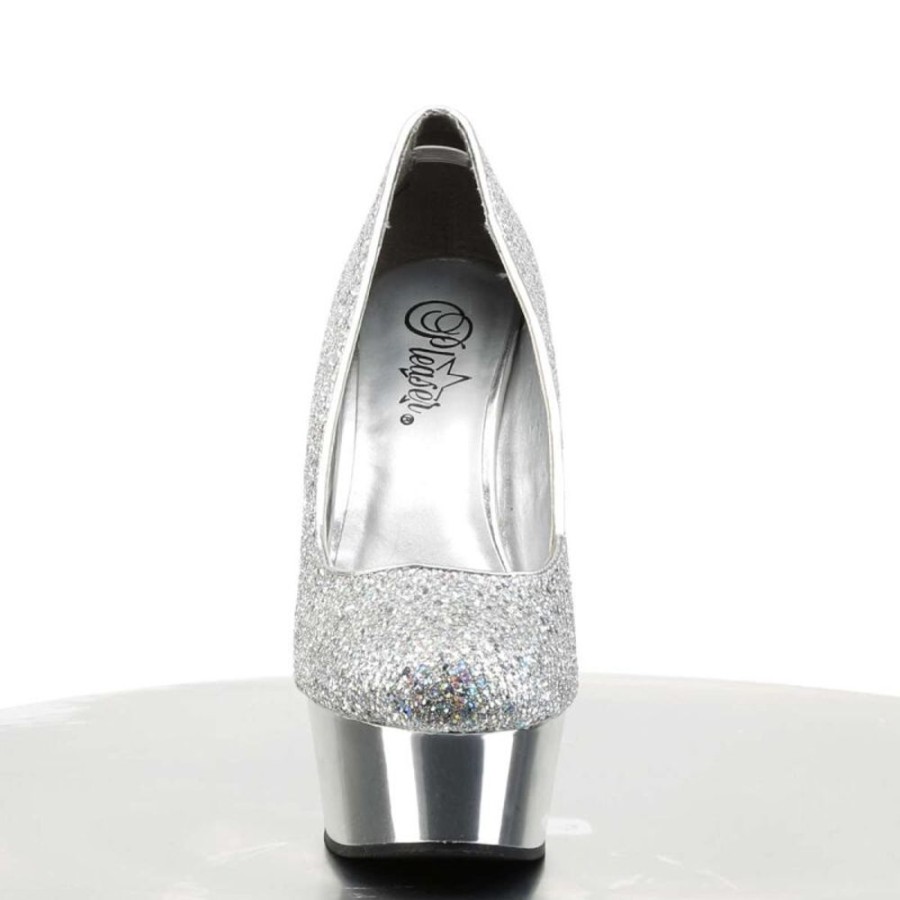 High Heels Pleaser | Pleaser Delight-685G Silver Multi Glitter/Silver Chrome