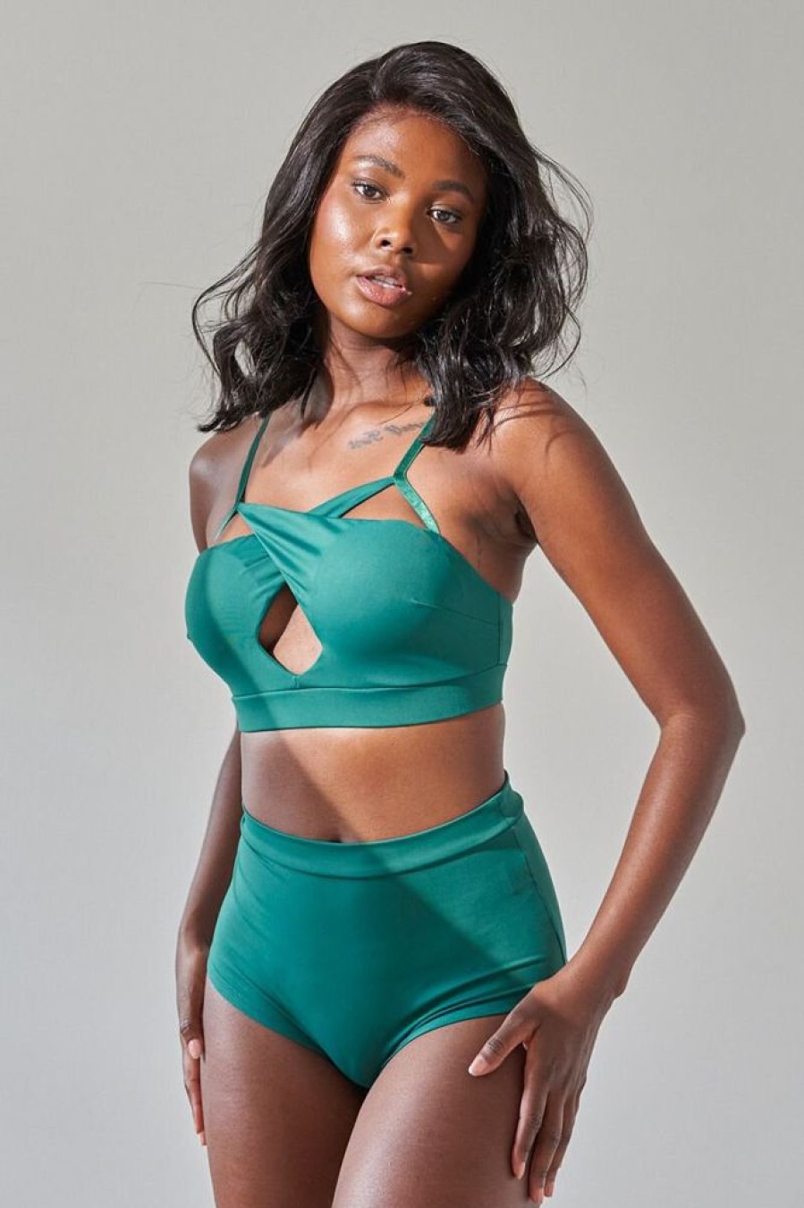 Pole Dance Wear Lunalae | Lunalae Shorts High Waist Basic Emerald