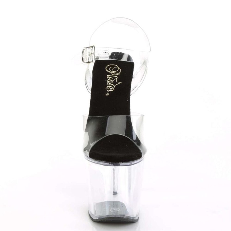 High Heels Pleaser | Pleaser Radiant-708 Clear-Black/Clear