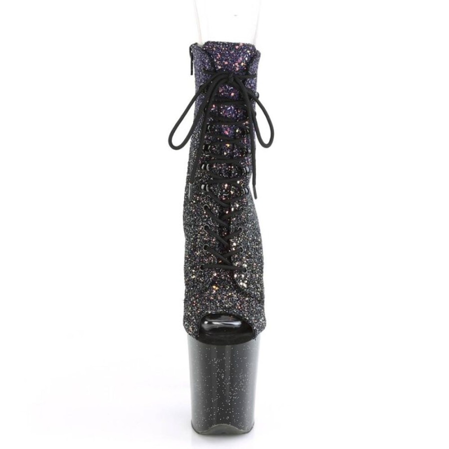 High Heels Pleaser | Pleaser Flamingo-1021Ombg Plateau Ankle Boots Glitter Purple