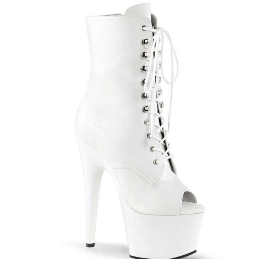 High Heels Pleaser | Pleaser Adore-1021 White Faux Leather/White