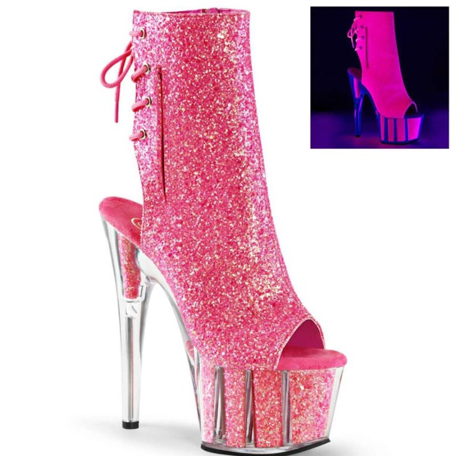 High Heels Pleaser | Pleaser Adore-1018G Neon Pink Glitter/Neon Pink Glitter