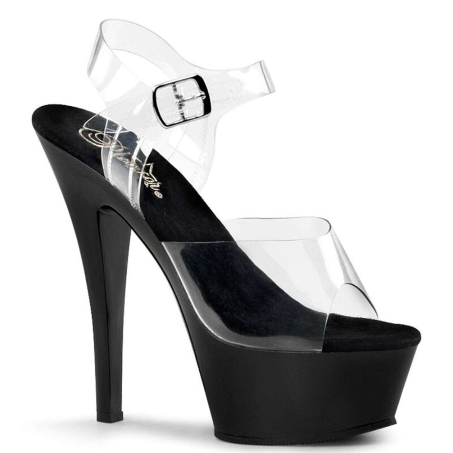 High Heels Pleaser | Pleaser Kiss-208 Clear/Black