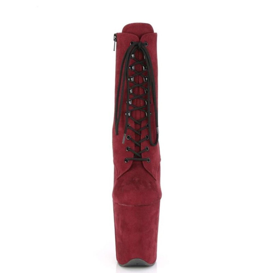 High Heels Pleaser | Pleaser Flamingo-1020Fs Burgundy Faux Suede/Burgundy Faux Suede