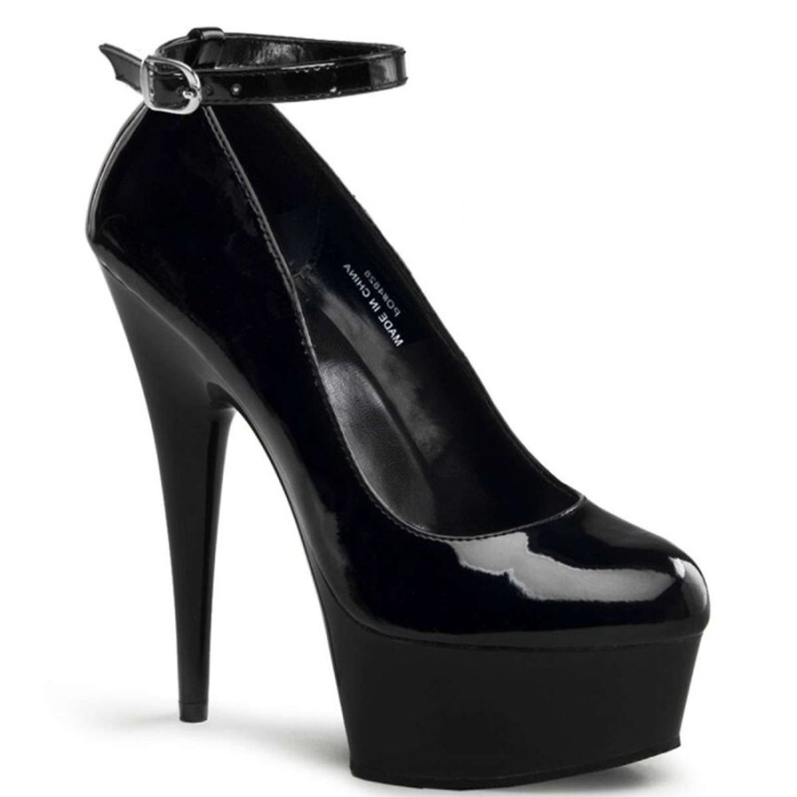 High Heels Pleaser | Pleaser Delight-686 Black Patent/Black