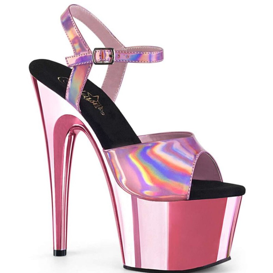 High Heels Pleaser | Pleaser Adore-709Hgch Baby Pink Hologram/Baby Pink Chrome