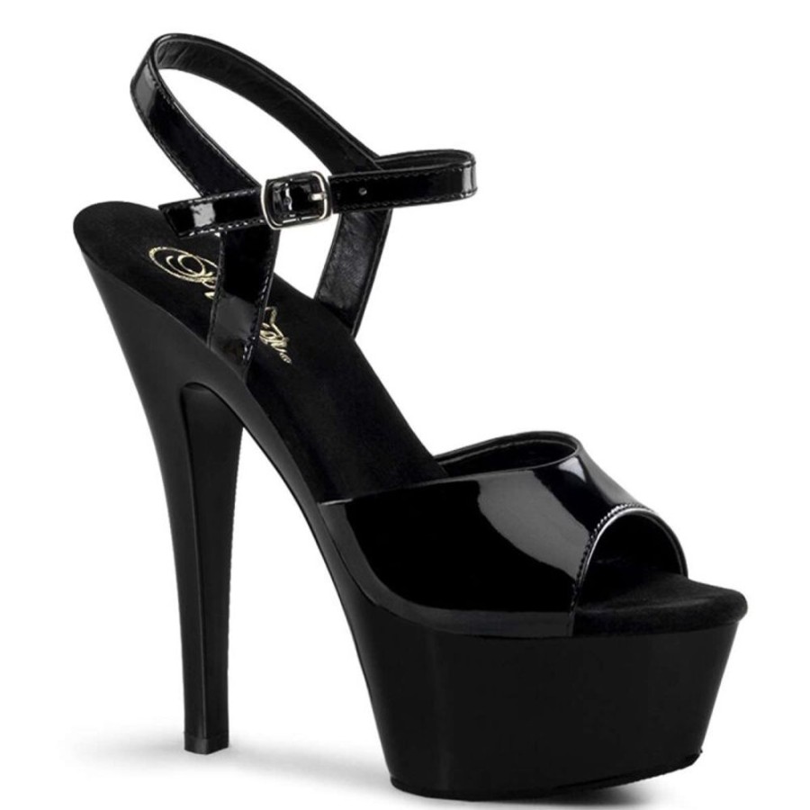 High Heels Pleaser | Pleaser Kiss-209 Black Patent/Black