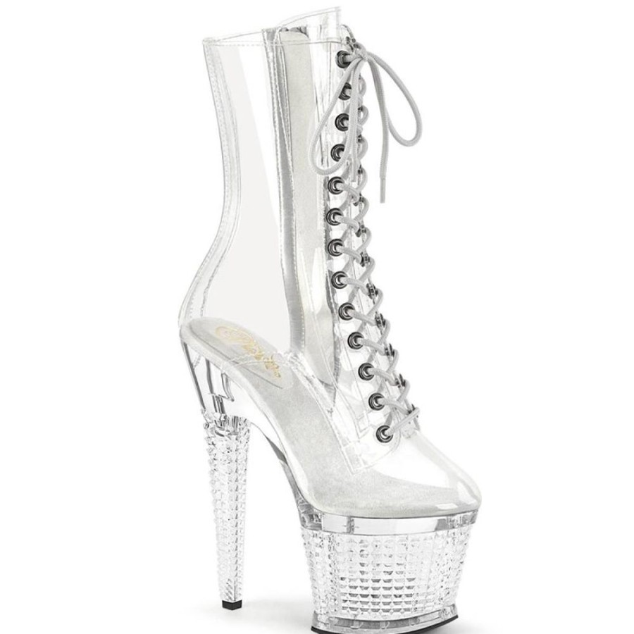 High Heels Pleaser | Pleaser Spectator-1040C Plateau Ankle Boots Transparent