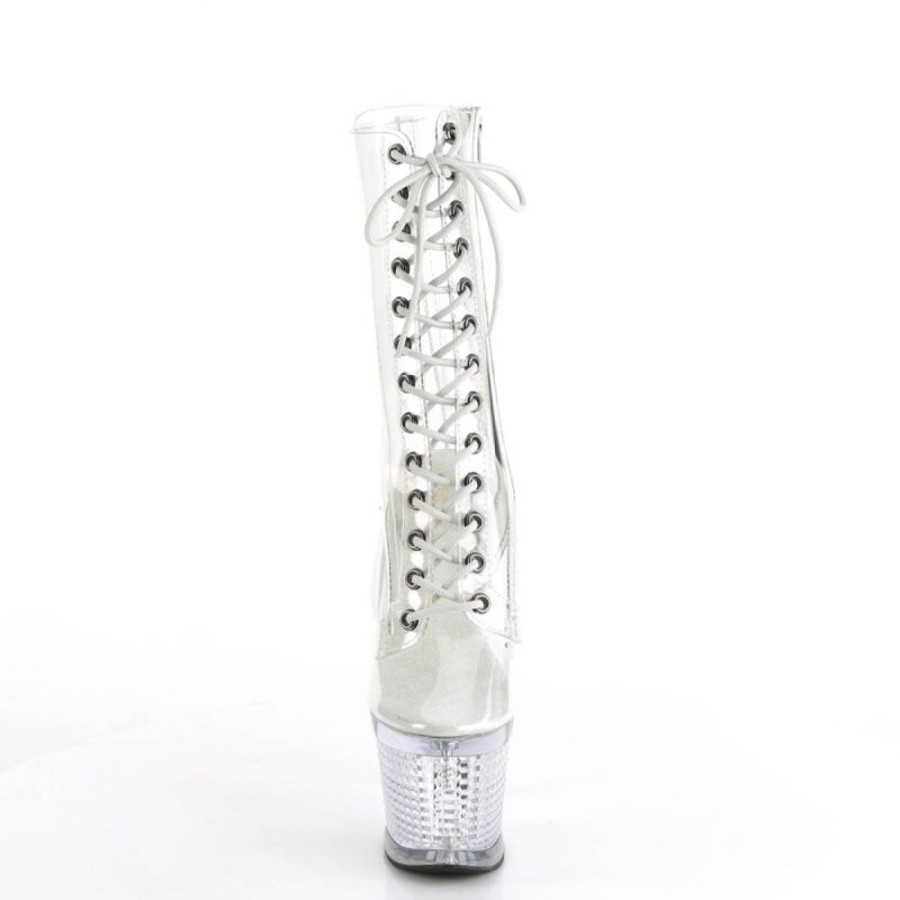 High Heels Pleaser | Pleaser Spectator-1040C Plateau Ankle Boots Transparent