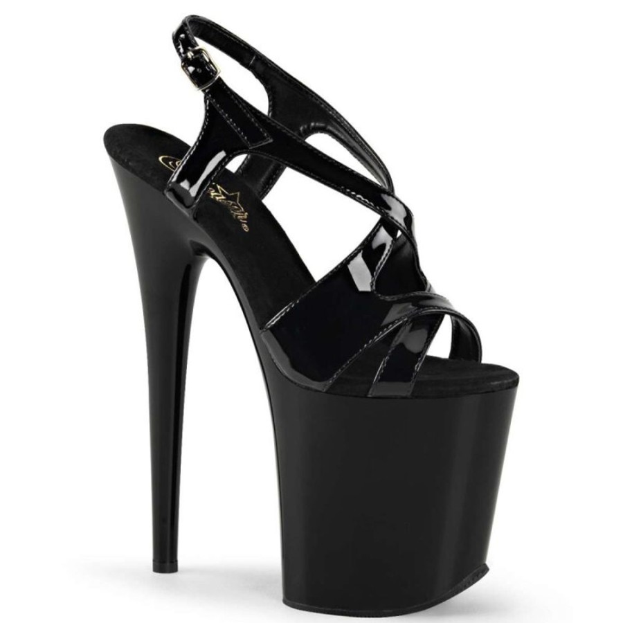 High Heels Pleaser | Pleaser Flamingo-831 Black Patent/Black