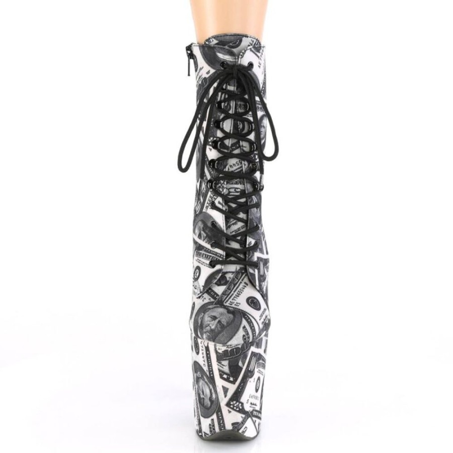 High Heels Pleaser | Pleaser Flamingo-1020Dp Plateau Ankle Boots Black White