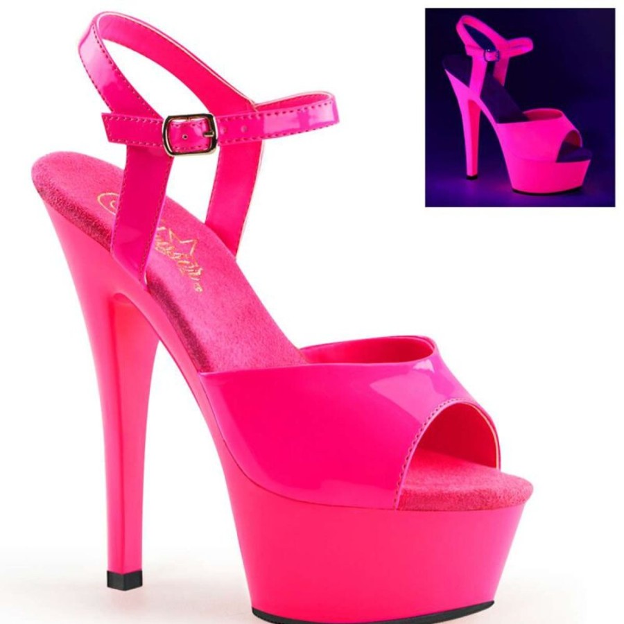 High Heels Pleaser | Pleaser Kiss-209Uv Neon Hot Pink/Hot Pink