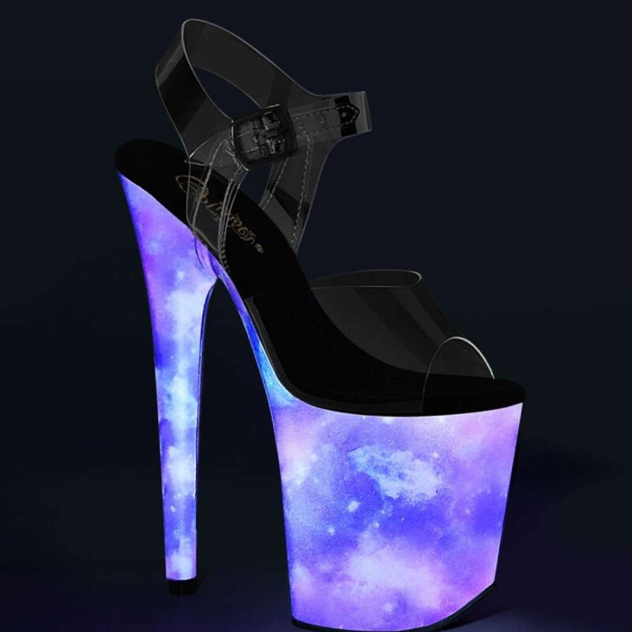 High Heels Pleaser | Pleaser Flamingo-808Refl Clear/Purple-Blue Reflective