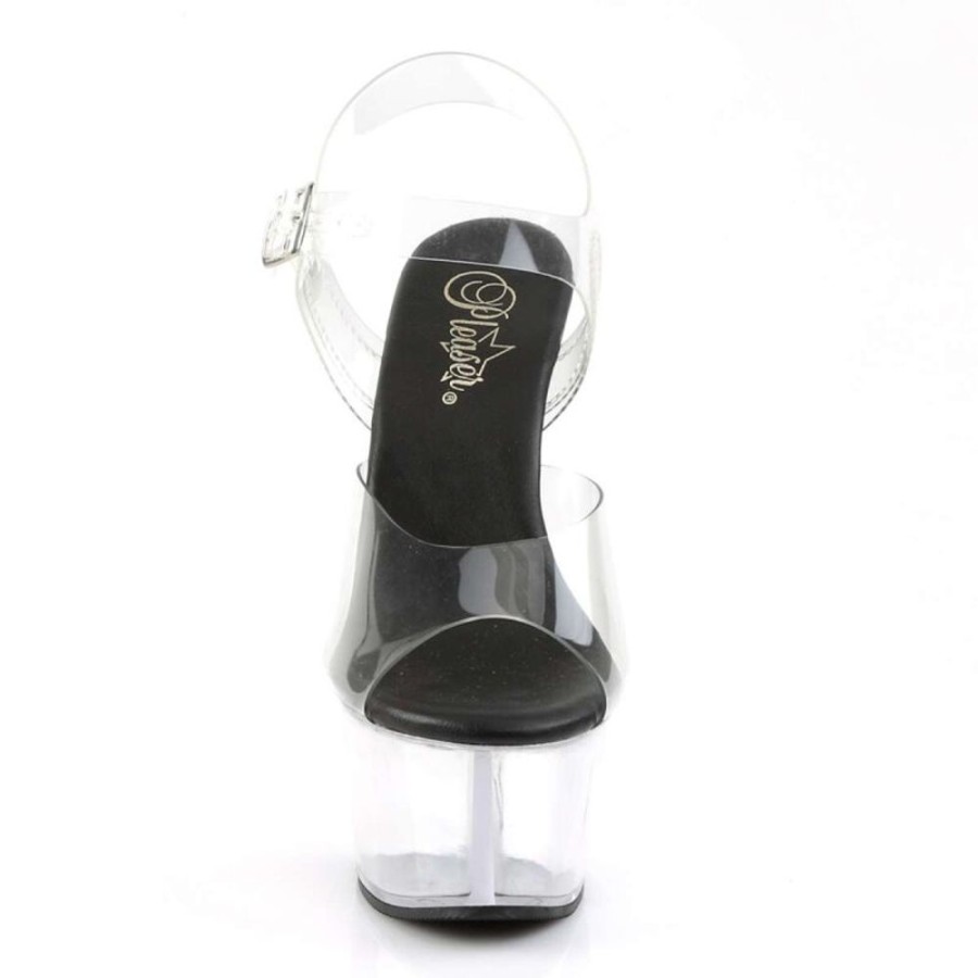 High Heels Pleaser | Pleaser Aspire-608 Clear-Black/Clear