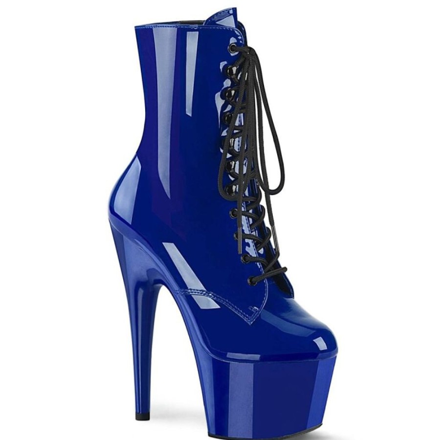 High Heels Pleaser | Pleaser Adore-1020 Plateau Ankle Boots Patent Blue