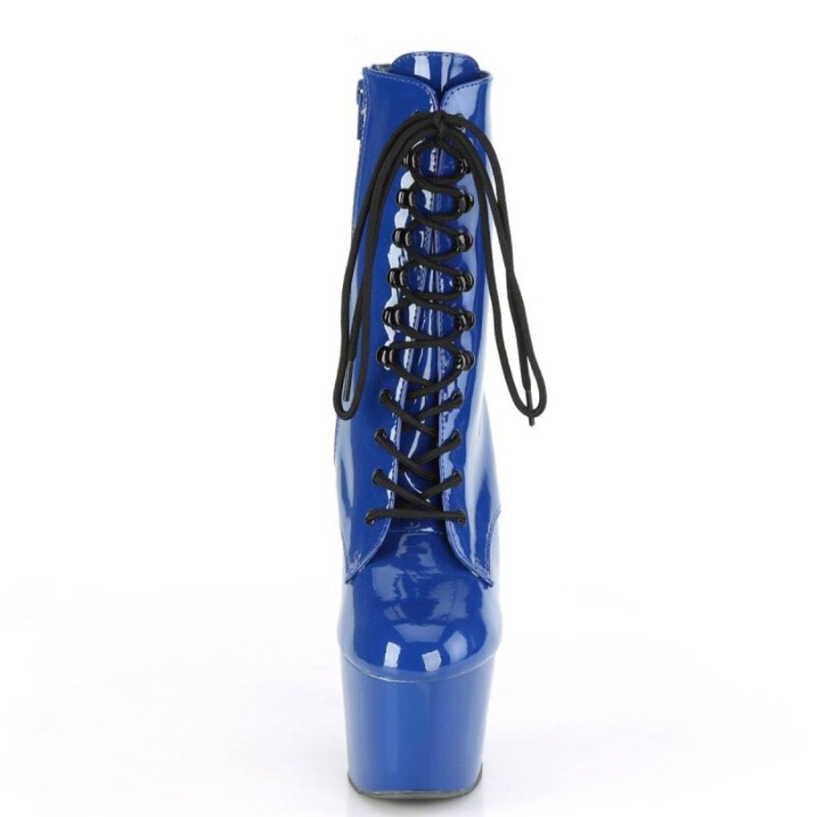 High Heels Pleaser | Pleaser Adore-1020 Plateau Ankle Boots Patent Blue