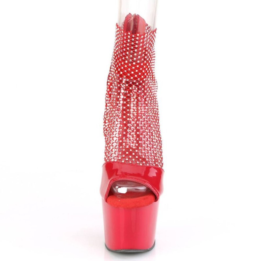 High Heels Pleaser | Pleaser Adore-765Rm Plateau Sandalettes Mesh Patent Red