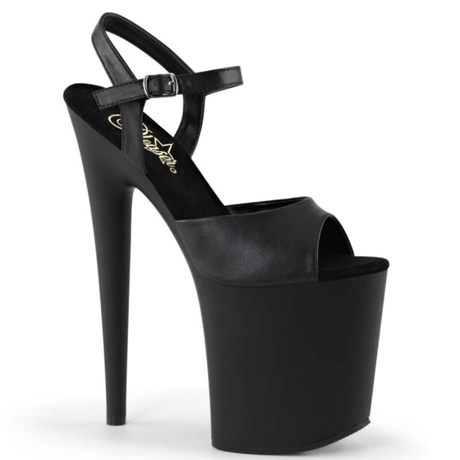 High Heels Pleaser | Pleaser Flamingo-809 Black Faux Leather/Black Matt