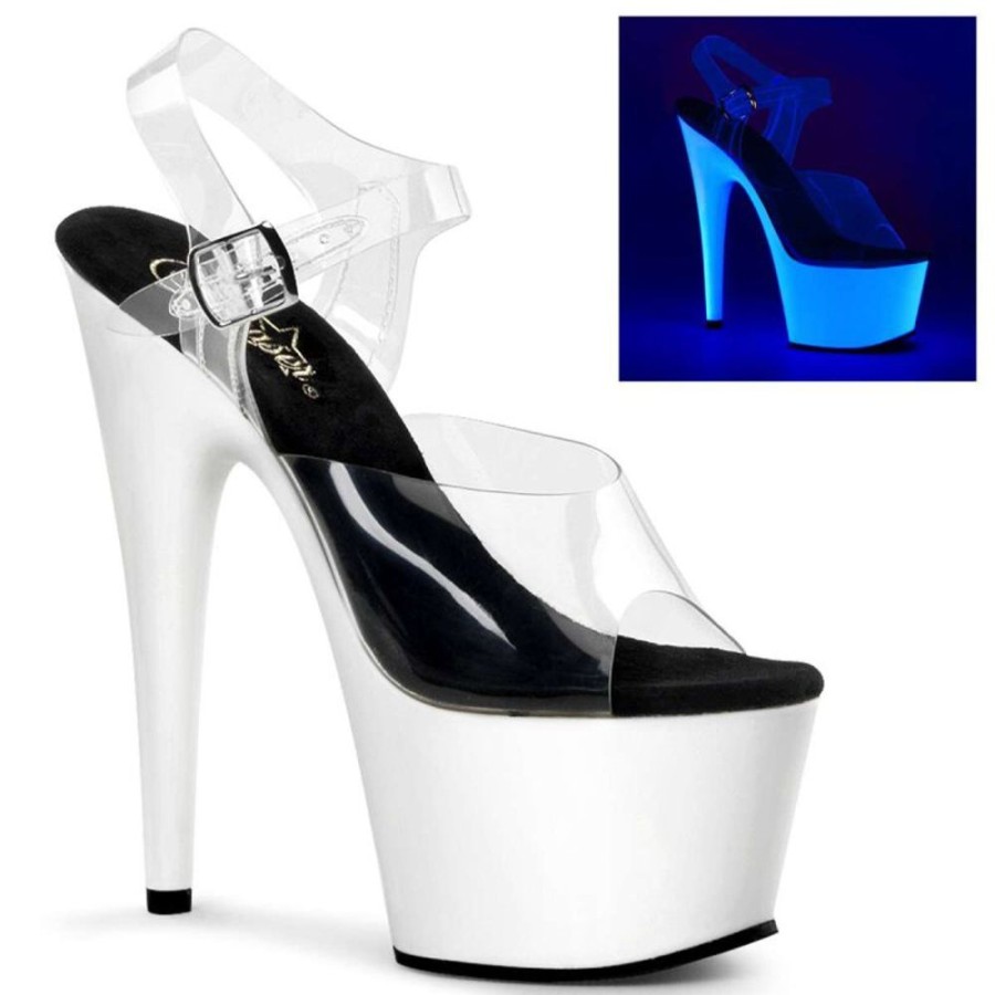 High Heels Pleaser | Pleaser Adore-708Uv Clear/Neon White