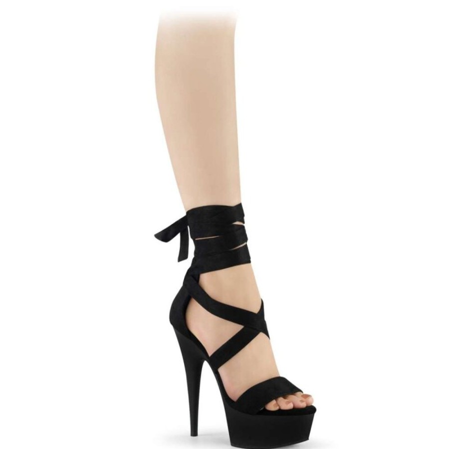 High Heels Pleaser | Pleaser Delight-671 Black Faux Suede/Black Matte