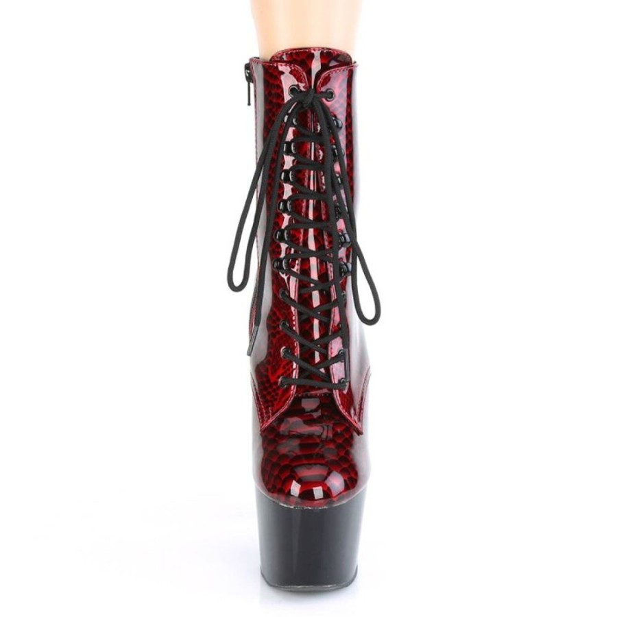 High Heels Pleaser | Pleaser Adore-1020Sp Plateau Ankle Boots Snake Red