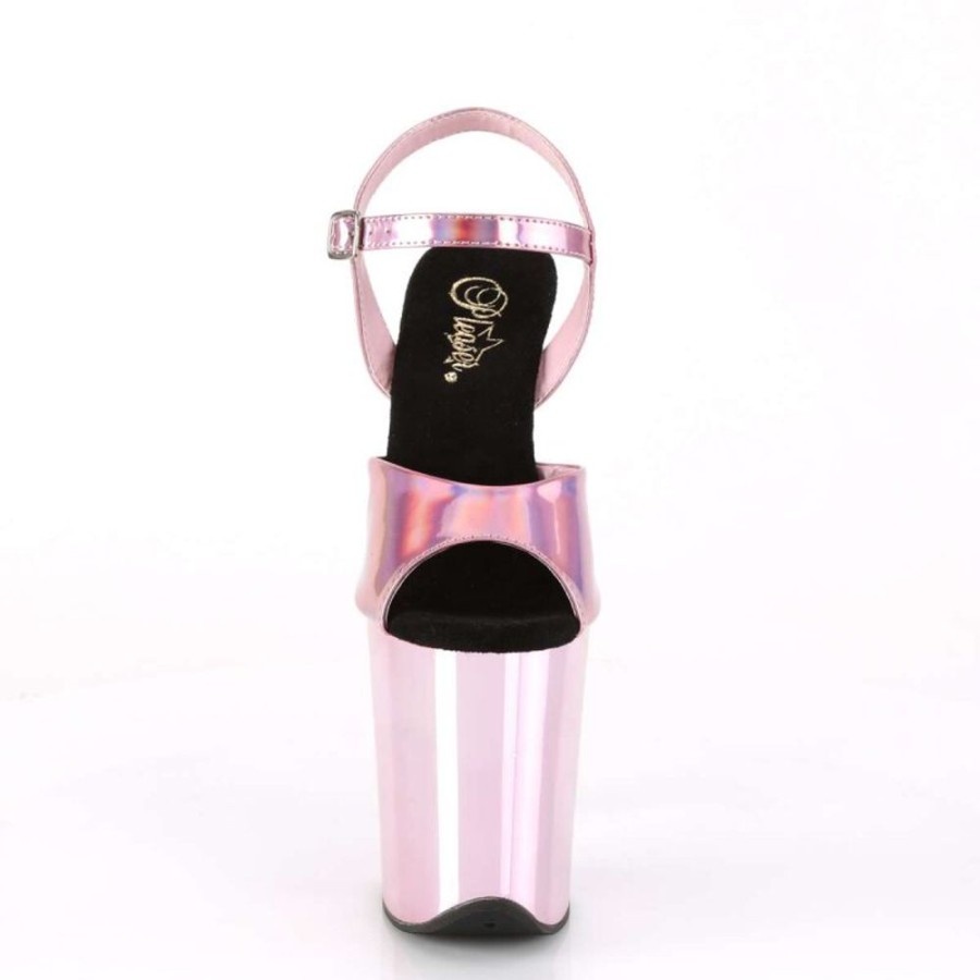 High Heels Pleaser | Pleaser Flamingo-809Hg Baby Pink Hologram/Baby Pink Chrome