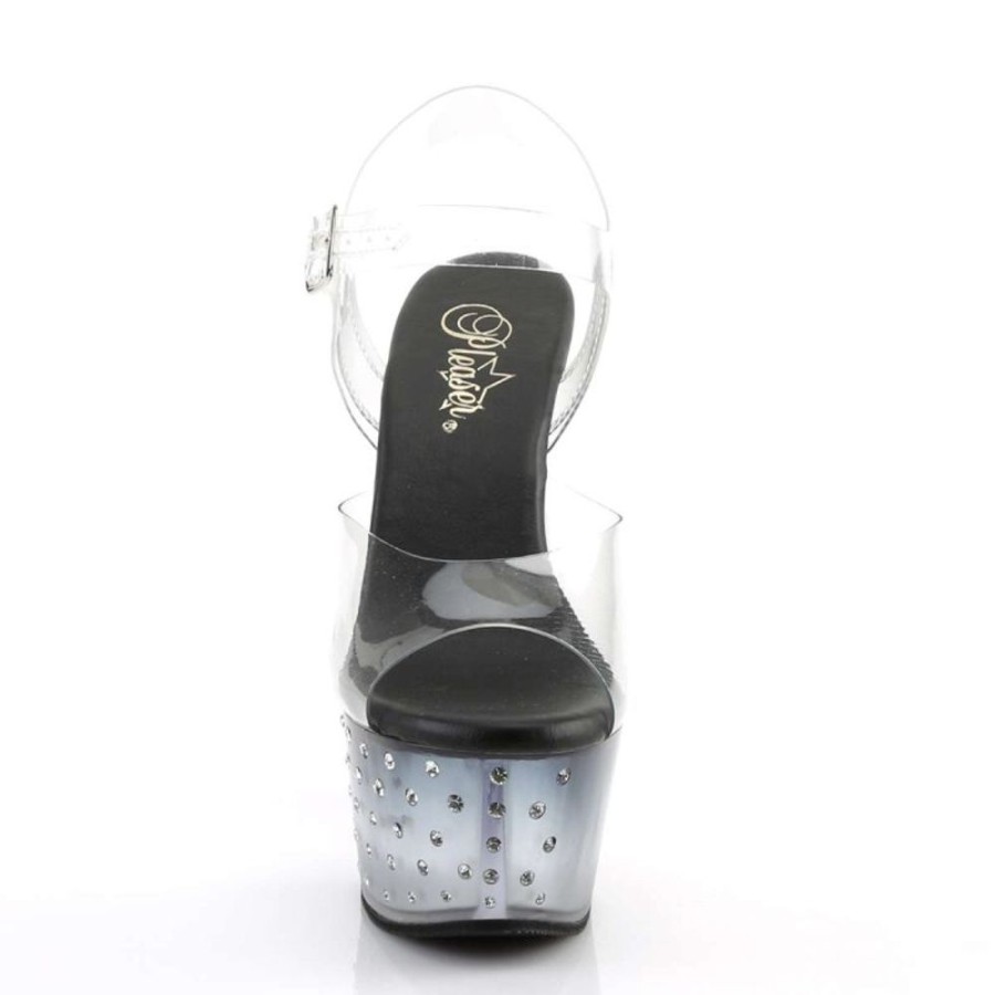 High Heels Pleaser | Pleaser Aspire-608Std Clear/Black-Clear