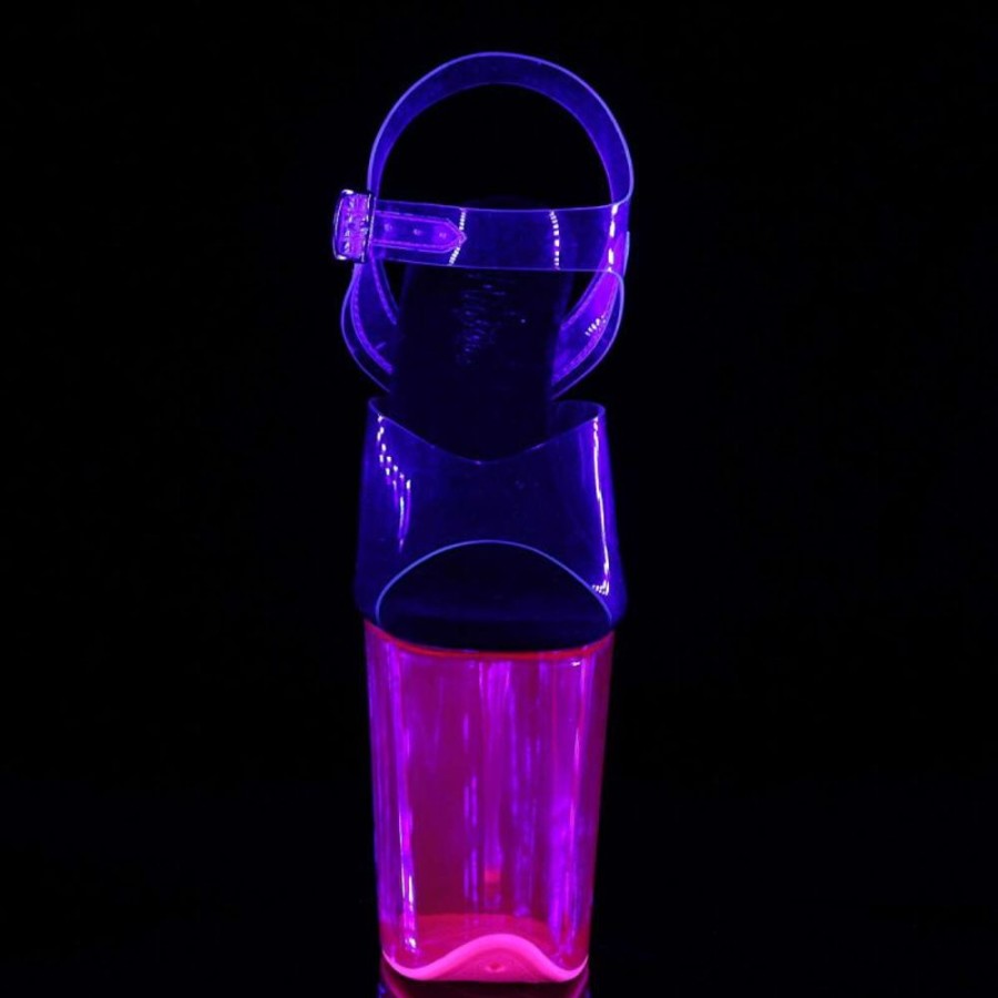 High Heels Pleaser | Pleaser Flamingo-808Uvt Clear/Hot Pink Tinted