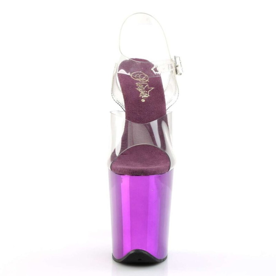 High Heels Pleaser | Pleaser Flamingo-808 Clear/Purple Chrome