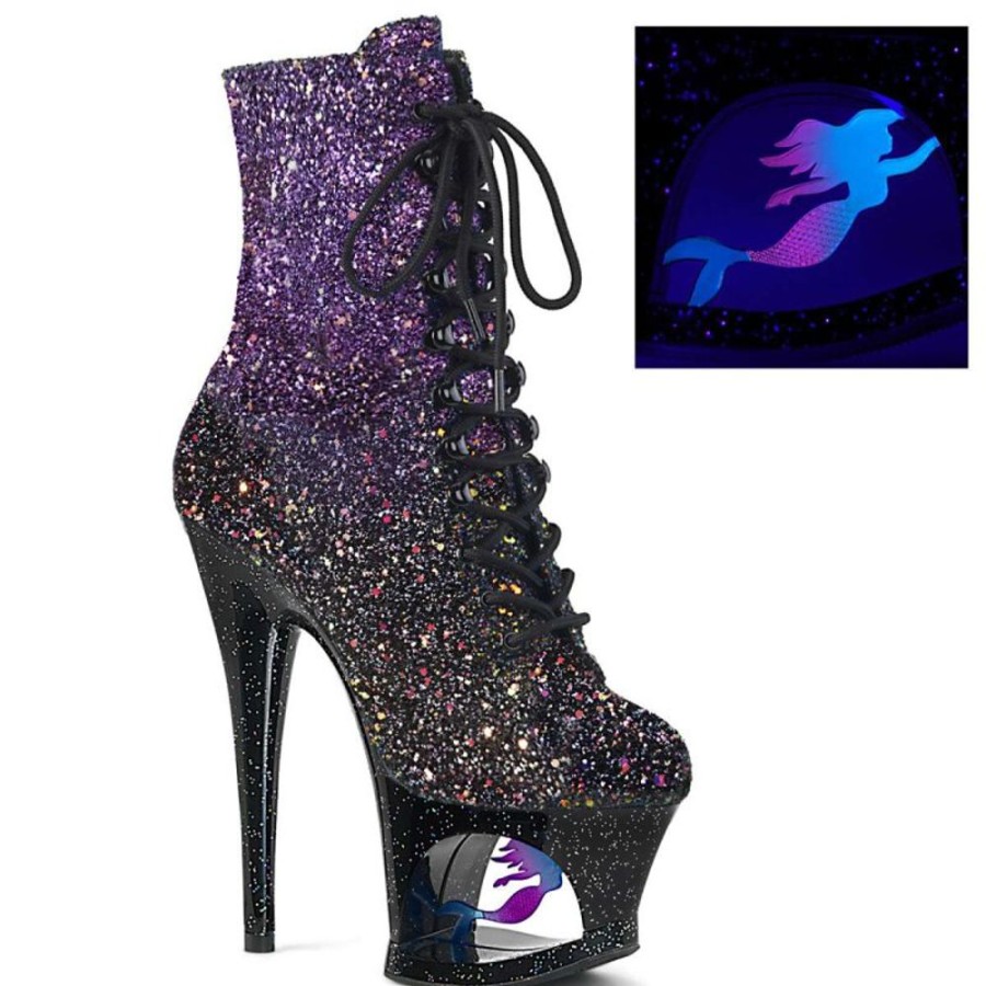 High Heels Pleaser | Pleaser Moon-1020Mer Purple-Black Ombre Glitter/Black