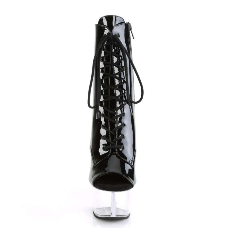 High Heels Pleaser | Pleaser Aspire-1021 Black Patent/Clear