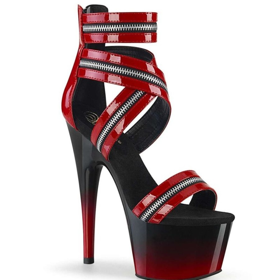 High Heels Pleaser | Pleaser Adore-766 Red Patent/Black-Red