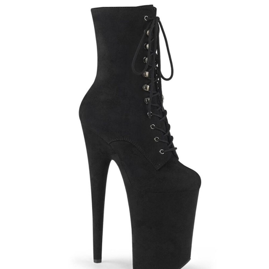 High Heels Pleaser | Pleaser Infinity-1020Fs Plateau Ankle Boots Faux Suede Black