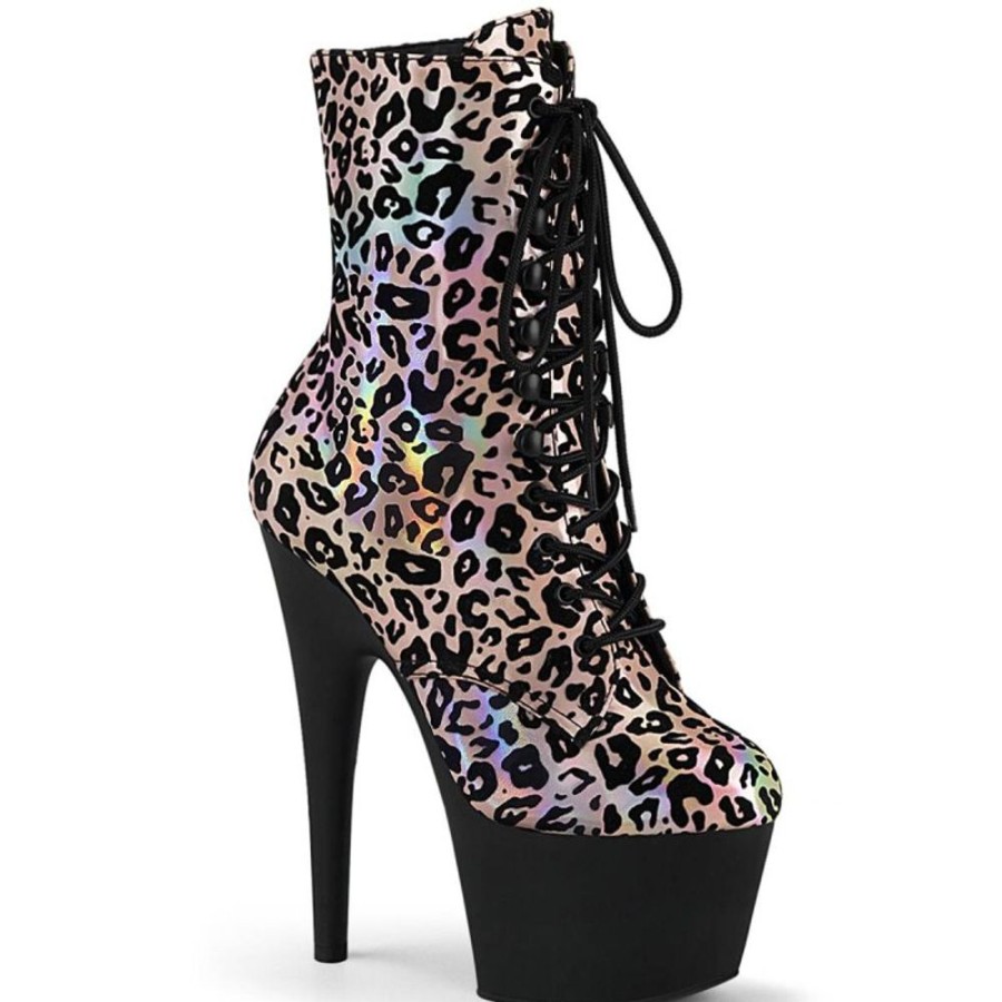 High Heels Pleaser | Pleaser Adore-1020Lp Plateau Ankle Boots Holo Colorful Light Pink