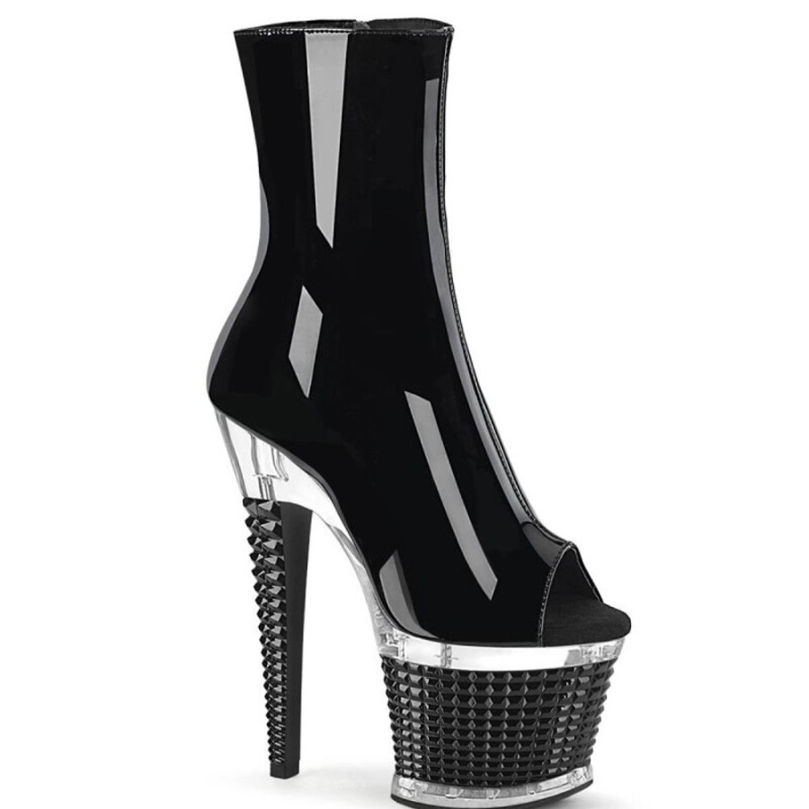 High Heels Pleaser | Pleaser Spectator-1012 Plateau Ankle Boots Patent Black