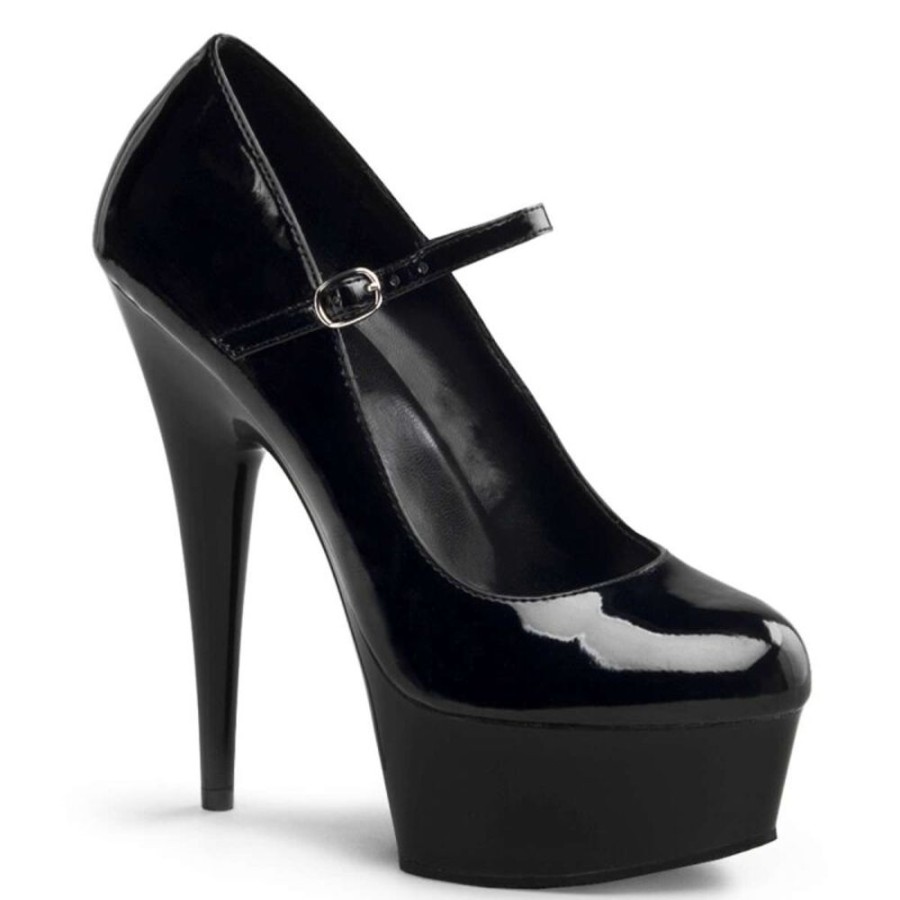 High Heels Pleaser | Pleaser Delight-687 Black Patent/Black