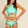 Pole Dance Wear Paradise Chick | Paradise Chick Shorts Miami Garter Lime