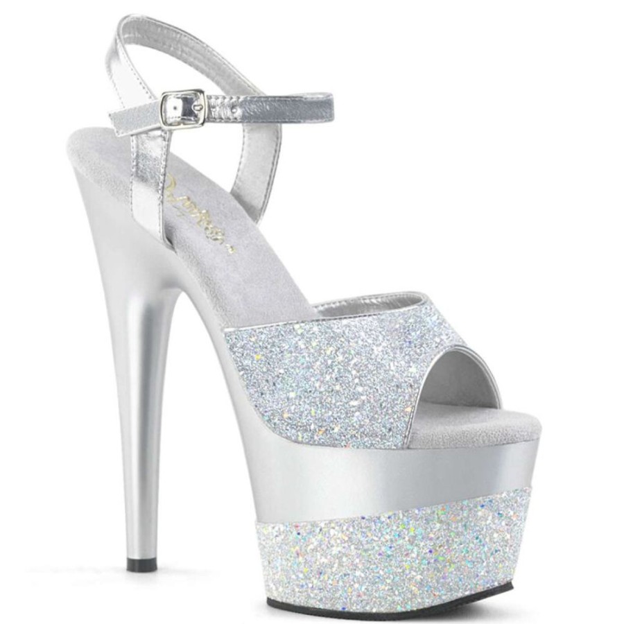 High Heels Pleaser | Pleaser Adore-709-2G Silver Multi Glitter/Silver Multi Glitter