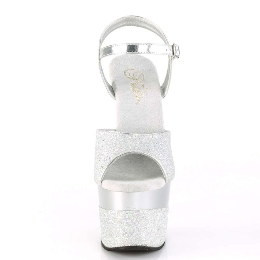 High Heels Pleaser | Pleaser Adore-709-2G Silver Multi Glitter/Silver Multi Glitter