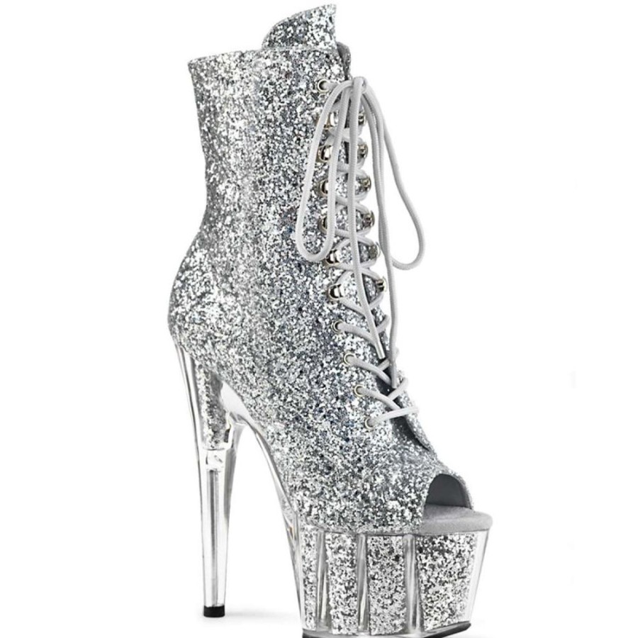 High Heels Pleaser | Pleaser Adore-1021G Silver Glitter/Silver Gliteer