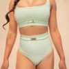 Pole Dance Wear Lunalae | Lunalae Shorts High Waist Venus Light Green