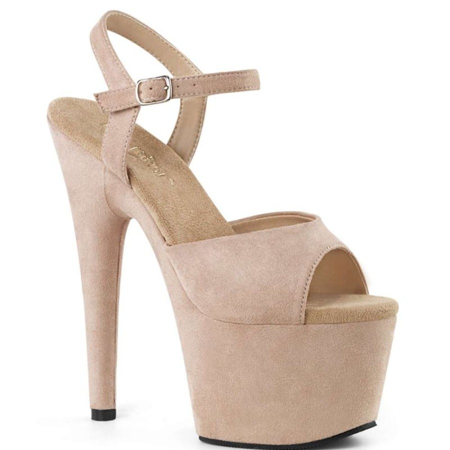 High Heels Pleaser | Pleaser Adore-709Fs Beige Faux Suede/Beige Faux Suede