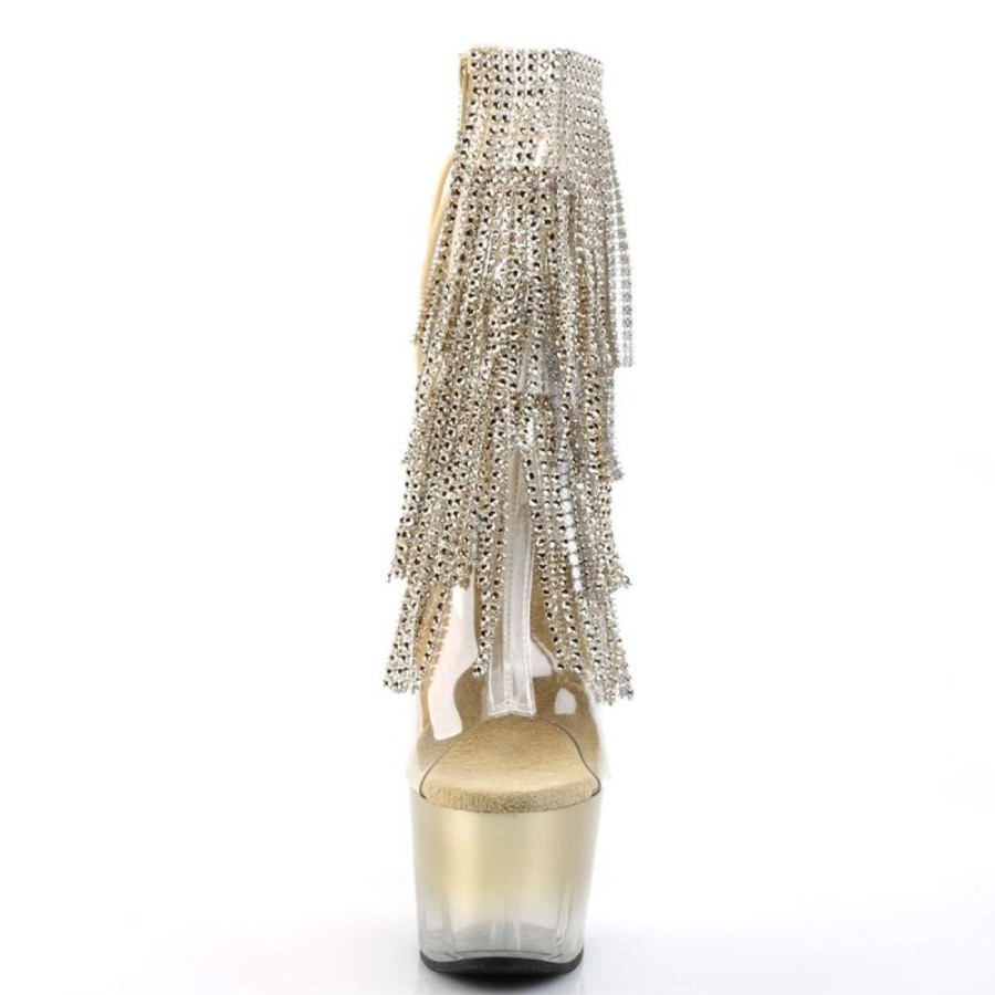 High Heels Pleaser | Pleaser Adore-1017Rsft Clear-Gold/Gold